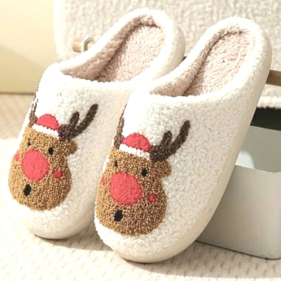 Slippers Reindeer Cushioned Footbed Indoor/Outdoor NEW - Picture 6 of 7